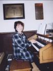 Gillian Thomas plays the organ at the...