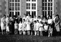 Parents and children at Cwmdu School.