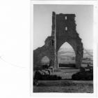 Looking through archway of Abbey towards...