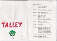 Programme for Talley WI meetings 1990