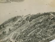 Aerial view of Penarth Docks.