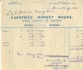 Invoice from Lakefield Joinery Works 1950