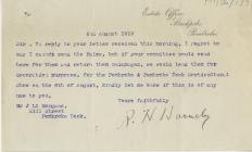 orrespondence from Estate Office, Stackpole,...