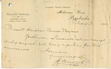  Memo gan Richard Ormond Penfro 1913