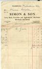 Simon and Son Invoice, 1946