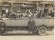 Charabanc outside Queens Hotel.