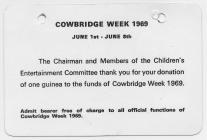 Cowbridge Week ticket 1969 