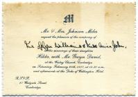 Wedding invitation, Cowbridge 1937 