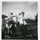 Brother and sister with pony