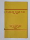 Wales and World Peace 1937-1938