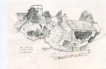 The Poplars & Holy Cross, Cowbridge, sketch 