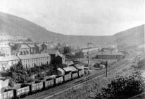 Looking South past St. Johns square, Ogmore Vale