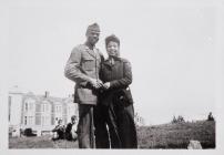 Rita Wendolyn with an American soldier, Barry...