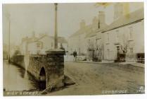 Cowbridge, old river bridge, ca 1900  