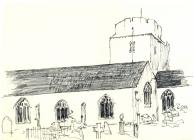 Holy Cross church, Cowbridge sketch 