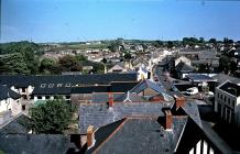 View over Cowbridge centre 1980s 