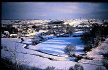 View over Cowbridge in snow 