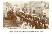 Fire brigade procession, Cowbridge 1909 