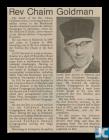 Newspaper obituary of Rev Chaim Goldman, 10...