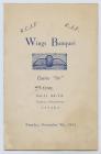 Menu for RAF Wings Graduation Banquet in 1943