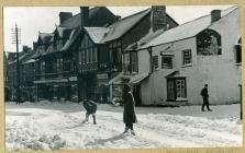 High Street, Cowbridge, in snow 1947  