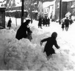 Cowbridge High Street in snow 1948 