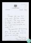 Letter from Margaret Thatcher thanking the...