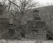 The ruins of the quarry workers cottages at...