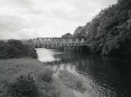 Pont Bailey dros Afon Dyfi yng Nglantwymyn,...