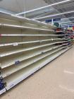 Empty Shop Shelves, Pasta and Rice Aisle, Tesco...