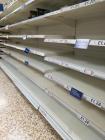 Empty Shop Shelves, Tesco Llanelli, 2020