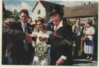 Wedding at Hyssington Methodist Church, 1995,...