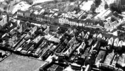 Aerial view, central Cowbridge, ca 1965