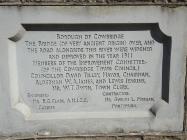 Plaque, Cowbridge old town bridge 1911