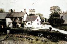 Llangybi Post Office, early 1900 - colourised