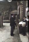 Newspaper seller, Usk Railway Station early...