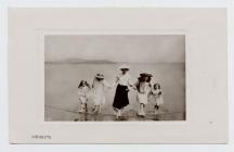 Postcard of five girls paddling, 1907