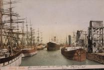 Postcard of Barry Docks with Ships