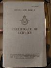 John Evans RAF Certificate of Service book