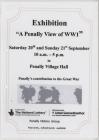 Poster advertising Penally WW1 Exhibition...