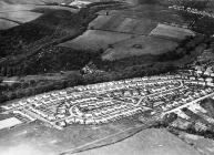 Aerial views of Barry Garden Suburb to Cwm Ciddy 