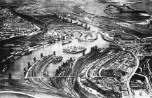 Aerial views of Barry Docks