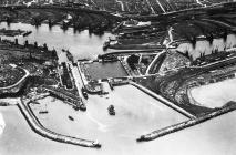 Aerial views of Barry, Docks and Dock Entrance