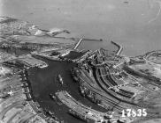 Aerial views of Barry Docks 