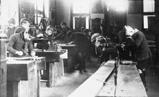 Schoolboys in a Craft Room 