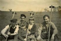 Field work, Mansel Stevens and others, Llannant...