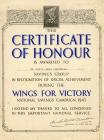 Certificate of honour ; Wings of Victory