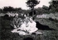 Dr.Jim Morris and family at Ddol Ucha 1951