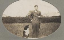 Robert Hughes and his dog at Lloc Farm 1930