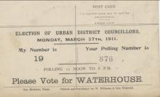 Voting Card for election of Urban District...